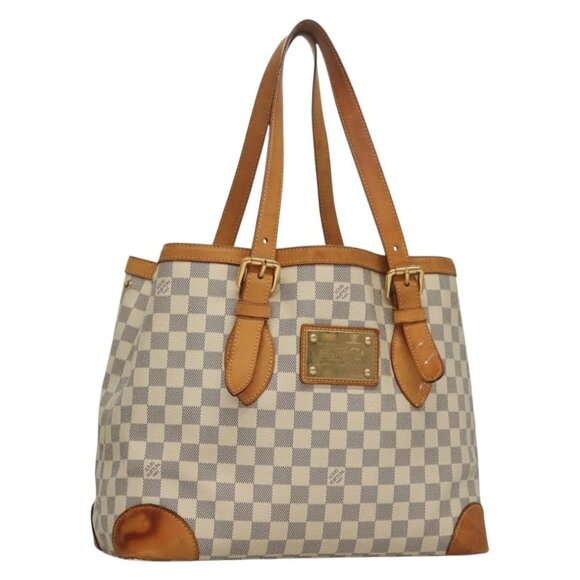 LOUIS VUITTON Damier Azur Hampstead MM Tote Bag N51206 LV Auth 135893 - Picture 1 of 16